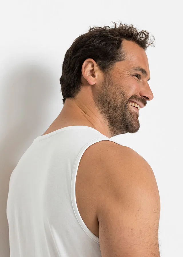 CAMISETA SIN MANGAS (2 UNIDADES) DE CORTE AJUSTADO AZUL MARINOBLANCO ESTAMPADO